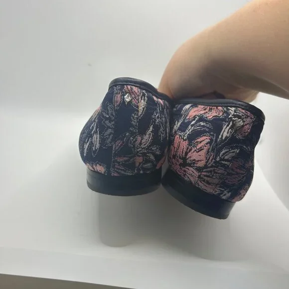 Sam Edelman Leon Moe Toe Embroidered Floral Print Blue & Pink Loafers- Size 9.5 - Picture 7 of 10